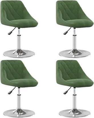 vidaXL Vidaxl - Sillas De Comedor Giratorias 4 Uds Terciopelo Verde Oscuro