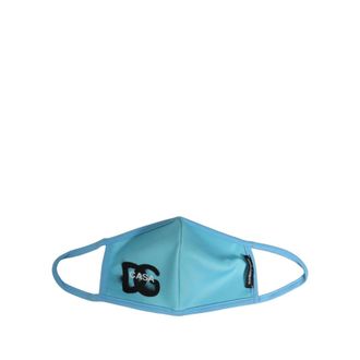 Dolce & Gabbana Logo Print Katoenen Mondkapje - Heren - Accessoires - Blauw - Maat: ONE Size Katoen