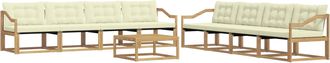 vidaXL Conjunto De Sof&aacute;s De Exterior 9 Uds. Blanco Y Crema Vidaxl