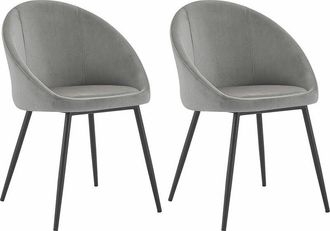 Happy Garden Set di 2 sedie vintage diane in velluto grigio
