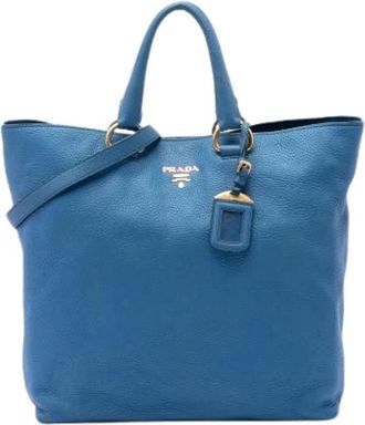 Prada Pre-owned Satchel - Dames - Vintage Shopper - Blauw - ONE Size - Leer - Vintage