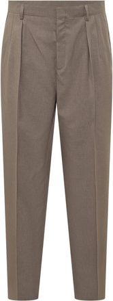 Cellar Door Brown Tapered Pleated Pants