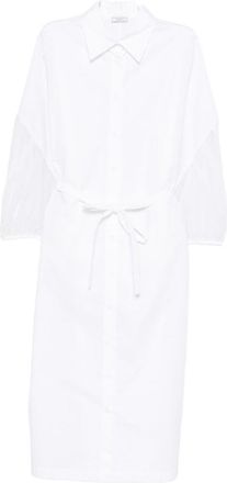 PESERICO White Dress With Waist Belt