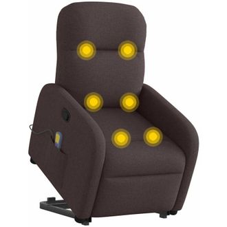 vidaXL Silla De Masaje Reclinable De Pie De Tela Marr&oacute;n Oscuro Vidaxl