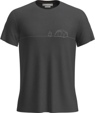 Icebreaker Merino Core S/S Tee Single Line Camp Funktionsshirt f&uuml;r Herren | grau