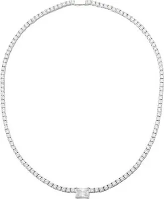 Untamed Petals Monaco Crystal Necklace in Metallic Silver at Nordstrom
