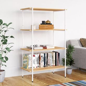 vidaXL Estanter&iacute;a De 4 Niveles Blanco Y Roble 80x40x130 Cm Vidaxl