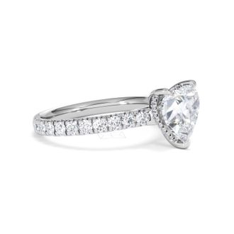The Diamond Store Amora Heart 2.55ct Hidden Halo Lab Diamond Engagement Ring With Side Stones Set in 18K White Gold