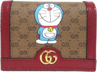 Gucci Brown Red Color Gg Supreme Wallet (Bi-Fold) (Pre-Owned)