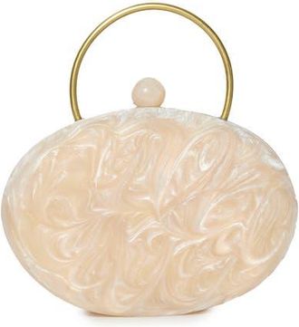 Lele Sadoughi Oval Minaudiere in Ivory Pearl 100 at Nordstrom