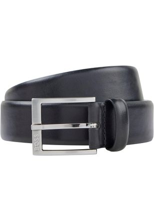 HUGO BOSS Lederg&uuml;rtel BOSS, Herren, Gr. 105, schwarz, Leder, unifarben, G&uuml;rtel Lederg&uuml;rtel, mit eckiger Schliesse und eingraviertem Logo