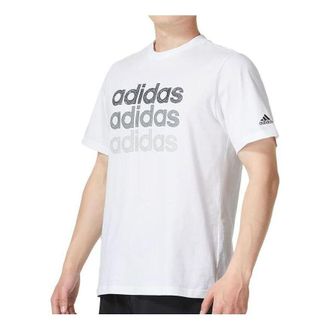 adidas Multi Linear Graphic Short Sleeve T-Shirt White HS2522