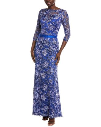 Tadashi Shoji Fulcher Embroidered Illusion Gown