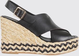 Paloma Barcel&oacute; Sandali slingback con zeppa in pelle e intersuola intrecciata