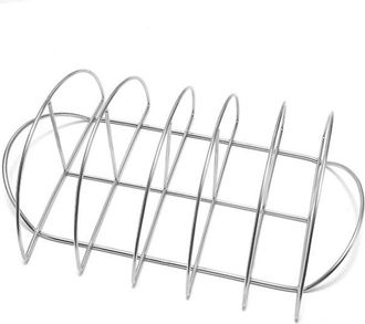 OEM Rejilla Para Costillas - Barbacoas - Rejilla Resistente - Capacidad Para Hasta 5 Costillas - Acero Inoxidable Antiadherente - Accesorio Premium Para B