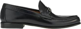 Ferragamo Mens Mathias Leather Gancnini Moccasin In Black