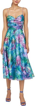 Theia Allegra Draped Cocktail Dress