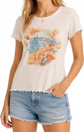 Chaser California Poppies Tee In Starry White