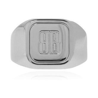 Balenciaga Rings, unisex, Gray, Size: 60 MM Nano Signet Ring