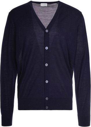 Ballantyne Navy Blue Wool Cardigan