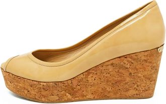 Jimmy Choo London 70mm peep-toe wedge sandals - Neutrals