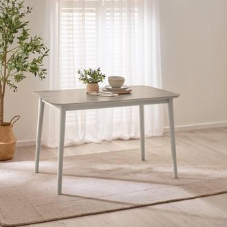 Furniturebox Lynton Rectangular White & Grey Wood 4 Seater Dining Table