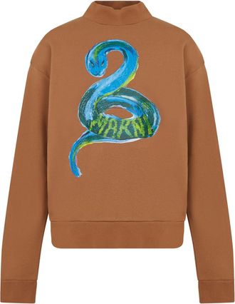 Marni Piton Logo Geborstelde Biologische Sweatshirt