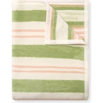 ChappyWrap Watercolor Stripe Throw Blanket in Green at Nordstrom