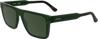 Lacoste Sunglasses Square Full Rim, Transparent Green Frame And Green Lens L6059Sn301