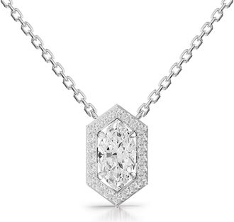 Diamond2Deal 925 Sterling Silver 1.5 ct Lab Grown Diamond Pendant Necklace 18