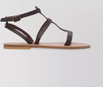 K.Jacques open toe flat sole ankle strap sandals