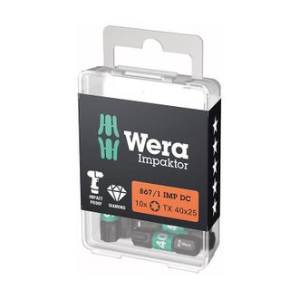 Wera Bit Impaktor 1/4 Din 3126 C6.3 T40x25mm 10er Pack Pack