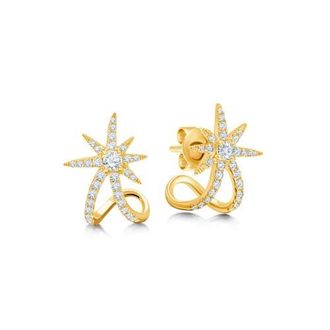 Graziela Yellow Starburst Ear Cuffs in Yellow Gold at Nordstrom