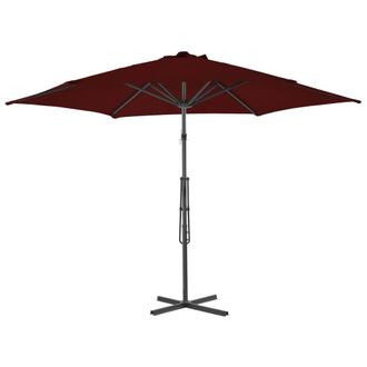 Berkfield Home Outdoor Parasol with Steel Pole Bordeaux Red 300x230 cm