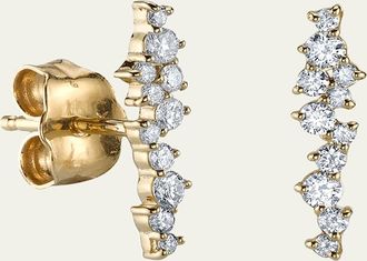 Sydney Evan 14K Diamond Narrow Cocktail Bar Sud Earrings