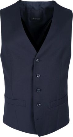 Roy Robson Maatwerk Vest Tasmania Wol 100% - Heren - Bodywarmers - Blauw - L - Wol - Jassen
