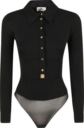 Elisabetta Franchi Body Shirt - Dames - Bodies - Zwart - L - Tops