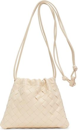 Bottega Veneta Small Dustbag Intrecciato Leather Shoulder Bag in 9197 Sea Salt-Gold at Nordstrom