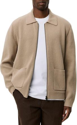 Les Deux Fischer Cotton Milano Knit Overshirt in Dark Sand at Nordstrom, Size Xx-Large