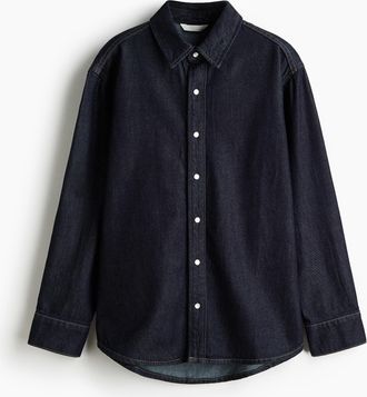 H&M Feather Soft Denimbluse - Blue