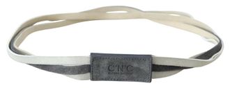 Costume National Womens White Velvet Square Logo Design Waist Belt Leather