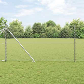 Berkfield Home Hexagon Fence 1x100 m Galvanised Steel in Silver
