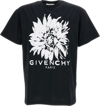 Givenchy Tops, Heren, Zwart, M, Katoen, T-shirt met ronde hals