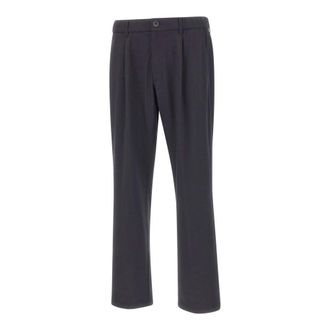 Herno Straight Trousers, male, Black, Size: XS Soft Wool Pants