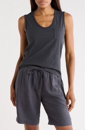 James Perse V-Neck Cotton Tank in Asphalt at Nordstrom Rack, Size 1