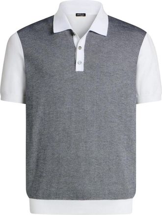 Kiton Polo shirt van puur katoen met contrasterende details - Heren - Polos - Zwart - 3XL - Katoen - Tops
