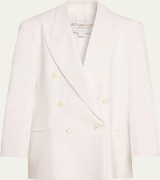 Michael Kors Shawn Linen Double-Breasted Jacket