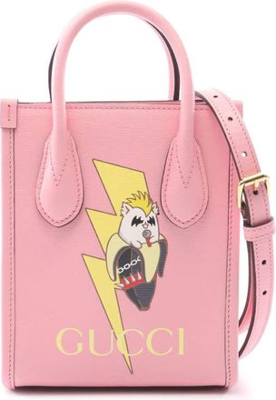 Gucci Pre-owned Gucci BNF Mini Textured Dollar Calfskin Bananya Print Vertical Satchel Ladies X7N3385ARZE1676A