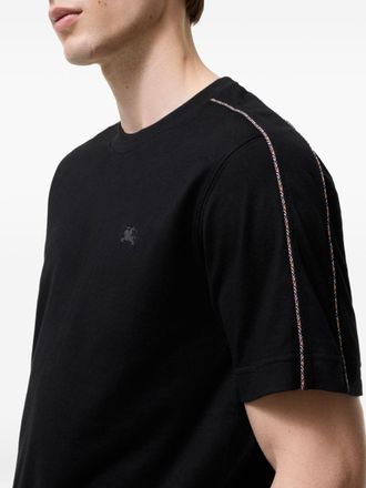 Burberry Logo-Embroidered Cotton T-shirt - Black