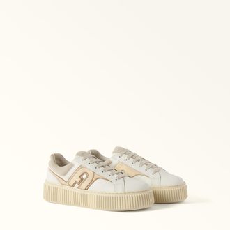 Furla Sky Sneakers Talco H Bianco Vitello + Pelle Nappata + Camoscio Donna